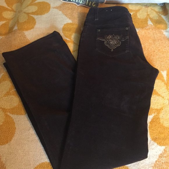 🤗323-UR Powerful ❤️~POINTZERO-Brown Corduroy Stretch Flares - Picture 4 of 15